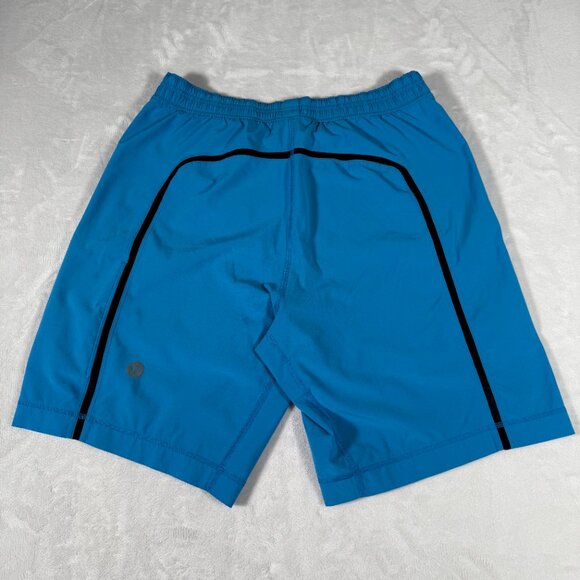 Lululemon Shorts Men Size M Blue Lined 9" Inseam Running Gym Pace Breaker EUC - Picture 8 of 10